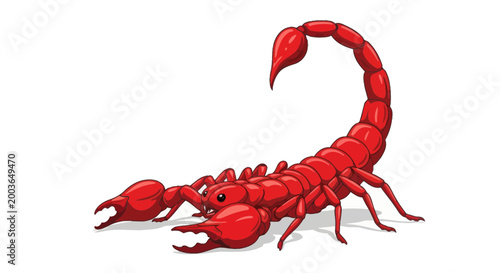 Foto Red scorpion insect side view.