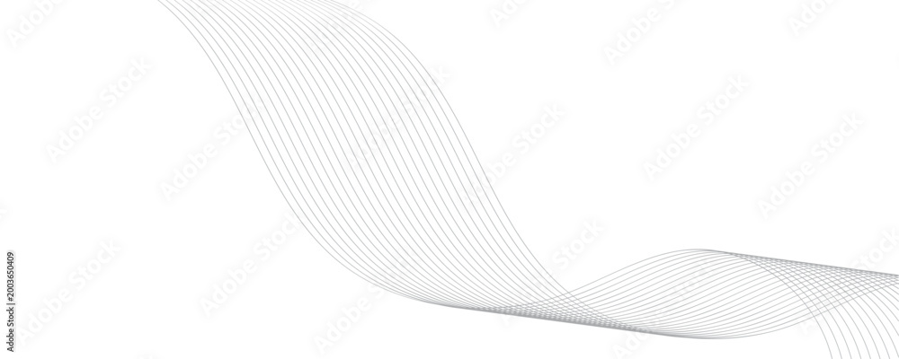 Fototapeta premium Gray Abstract Wave Curve Lines Background with Flowing Particles – Digital EMinimal and modern abstract gray background featuring smooth flowing wave curve lines enhanced with subtle particle effects.