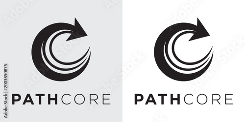 Modern Abstract Circular Arrow Logo for Pathcore Business Identity