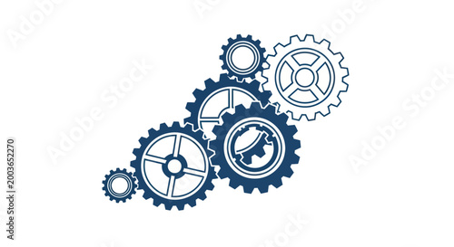 Interlocking Blue Gears Mechanism