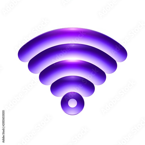 Violet WiFi Signal Gradient Glow Icon