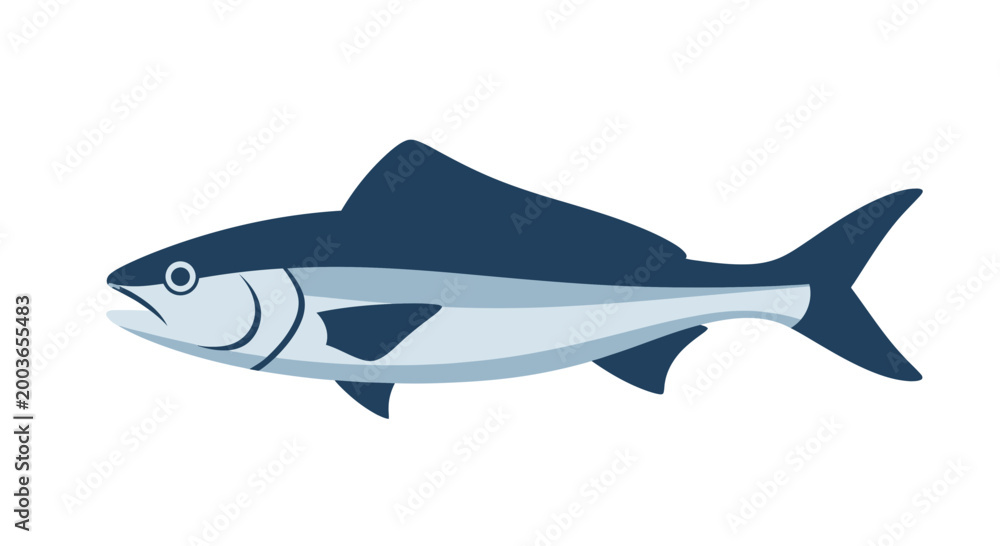 Fototapeta premium Stylized Blue Tuna Fish Illustration