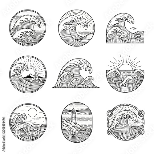 Tableau sur toile Waves Ocean Surf Sea Water.