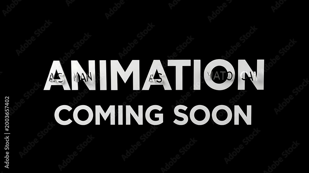 Fototapeta premium Animation Coming Soon White Text.