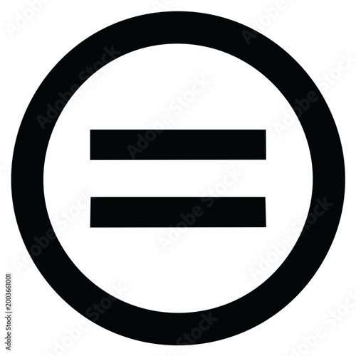 Equal Sign in Circle Equivalence Symbol Black Icon Flat Design Vector Illustration Isolated Simple Shape Equalization Expression Free Download Equal Sign in Circle Equivalence Symbol Black Icon Flat Design Vector Illustration Isolated Simple Shape Equalization Expression - GFXLoad