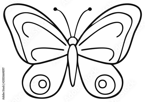 Detailed Butterfly Line Art Illustration Design for Creative Coloring Books