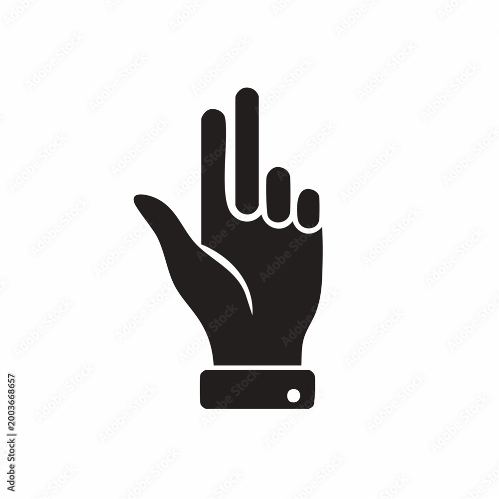 Obraz premium Black Silhouette of a Hand Making a Gun Gesture