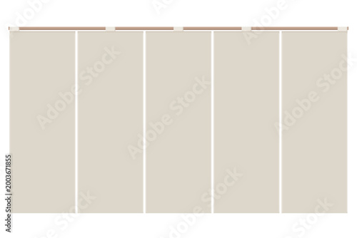 Traditional Japanese noren curtain on transparent background