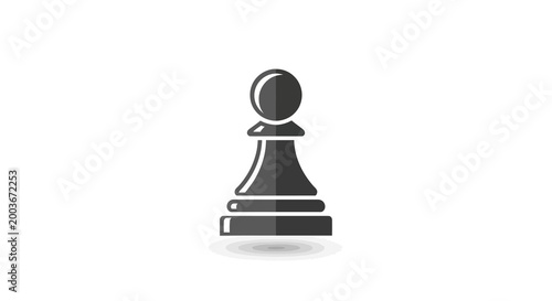 Minimalist black chess pawn icon on white background