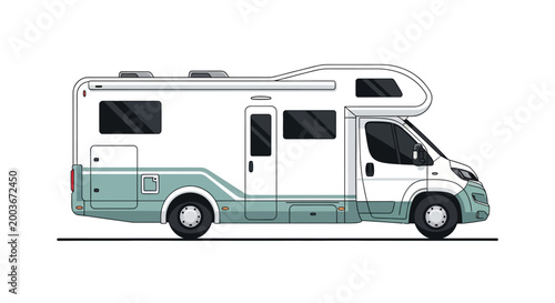 Vector illustration of a modern camper van side view