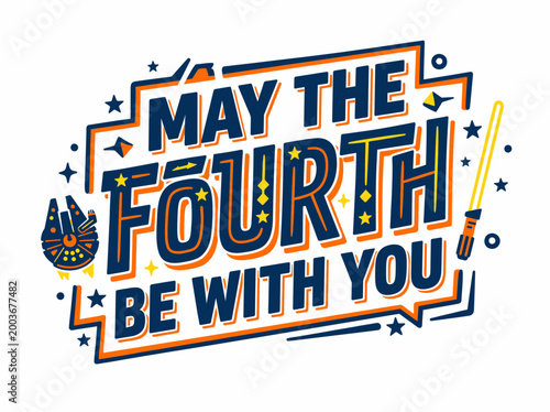 May the fourth be with you star wars greeting card design