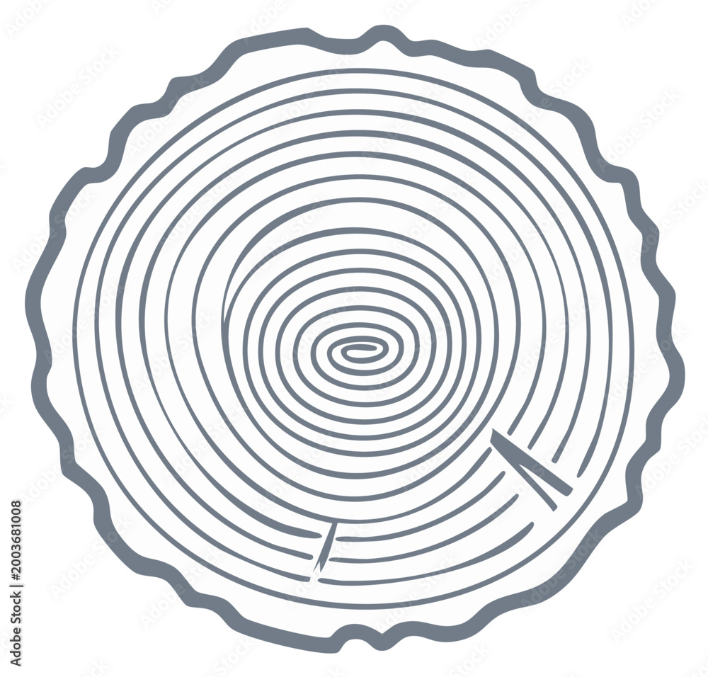 Fototapeta premium Abstract tree ring pattern illustration representing natural growth and time