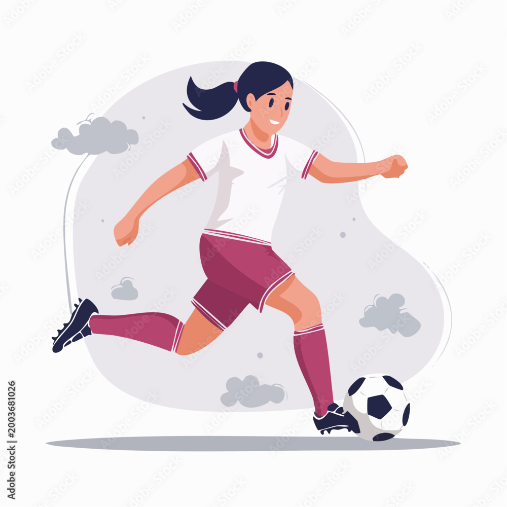 Obraz premium Young Woman Playing Soccer