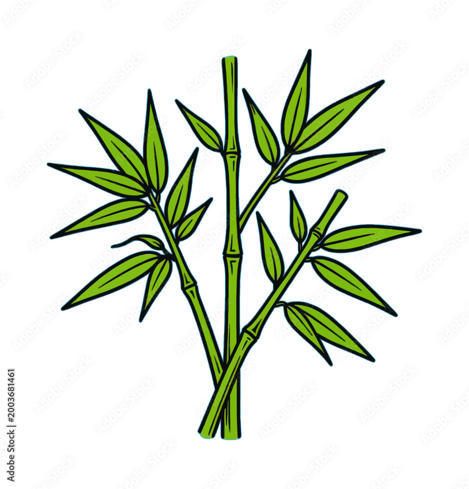 Fototapeta premium Green Foliage Plant Growing Icon Vector Style