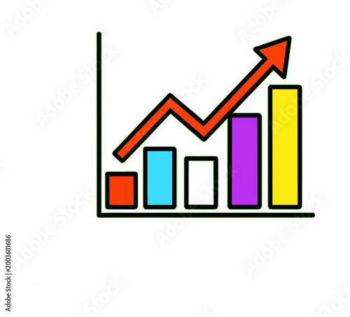 Free Download Growth Chart Rising Arrow Line Graph Icon Design - GFXLoad