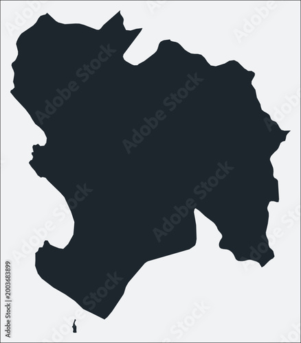 Piura, PE, Peru map. Just a simple border map. Shape of the region. Flat boundary outline. Vector illustration.