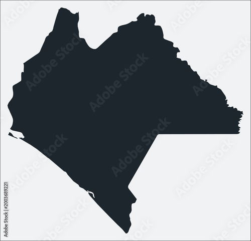 Chiapas, MX, Mexico map. Just a simple border map. Shape of the region. Flat boundary outline. Vector illustration.