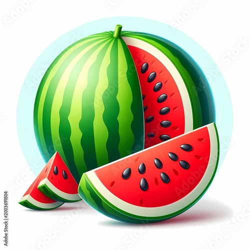 watermelon isolated on white background