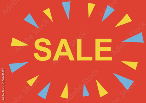 集中線とはじけるような「SALE」の文字のロゴバナーセット