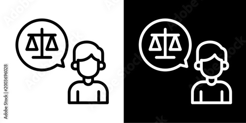 Legal Advisor Icon Set White Style Collection