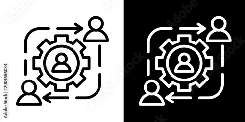 Workflow Process Icon Set White Style Collection