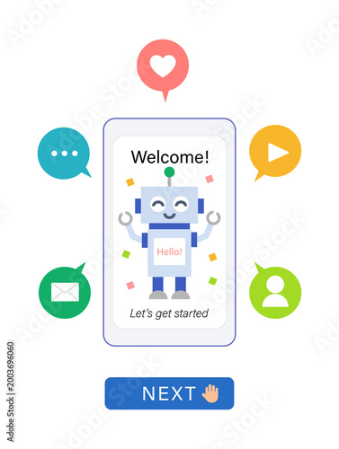 ウェブ上でアプリを使用するイメージデザイン　UIオンボーディング