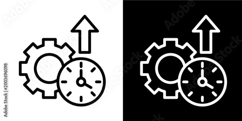 Productivity Improvement Icon Set White Style Collection