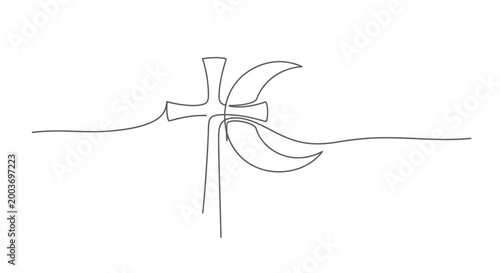 Billede på lærred Tied rope with bowline knot.