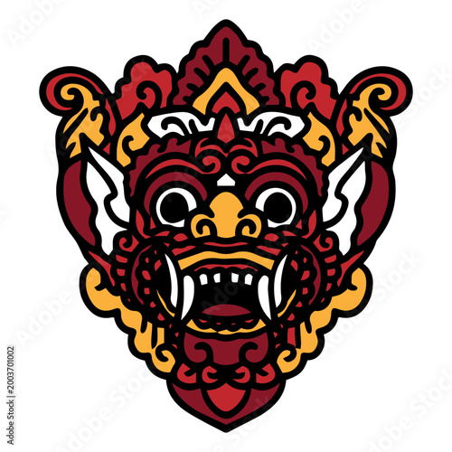 barong illustration vector bali mask creature traditional artwork art