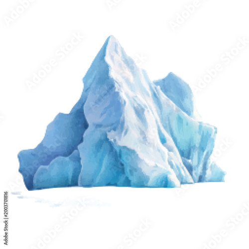 Large Iceberg Fragment in Ocean Water.