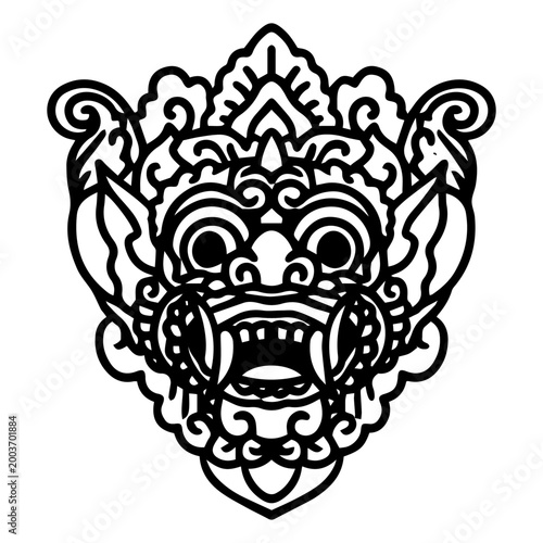 barong illustration vector bali mask creature traditional artwork art