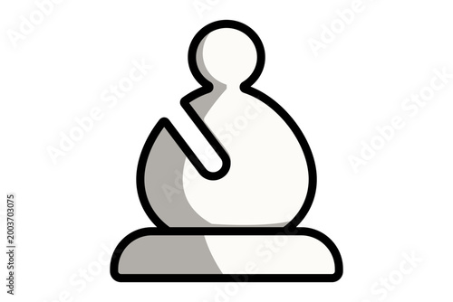 チェス　ビショップ　白　駒　アイコン