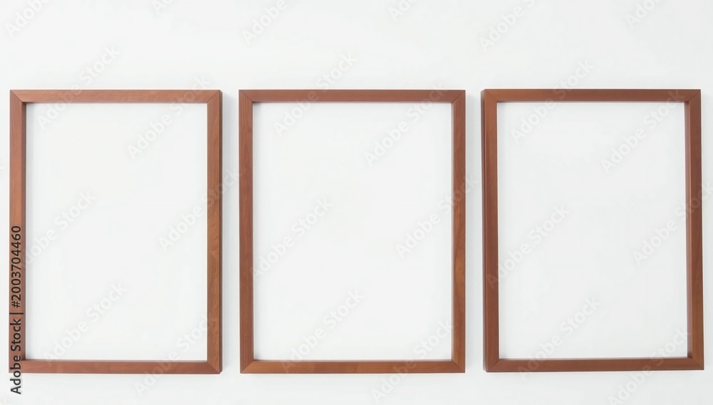 Fototapeta premium Three empty picture frames