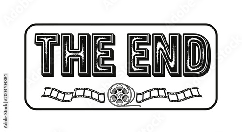 The end film movie credits icon.