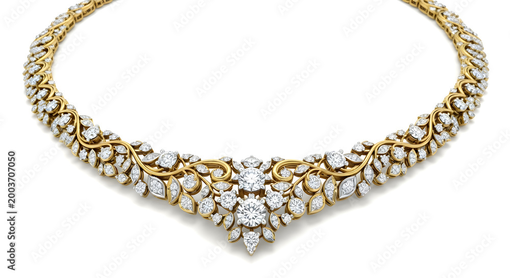 Obraz premium Diamond necklace with gold accents