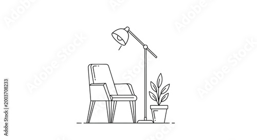 Simple line drawing of a chair.