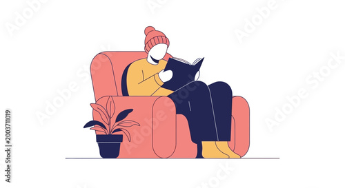 Woman sitting on sofa with cat.