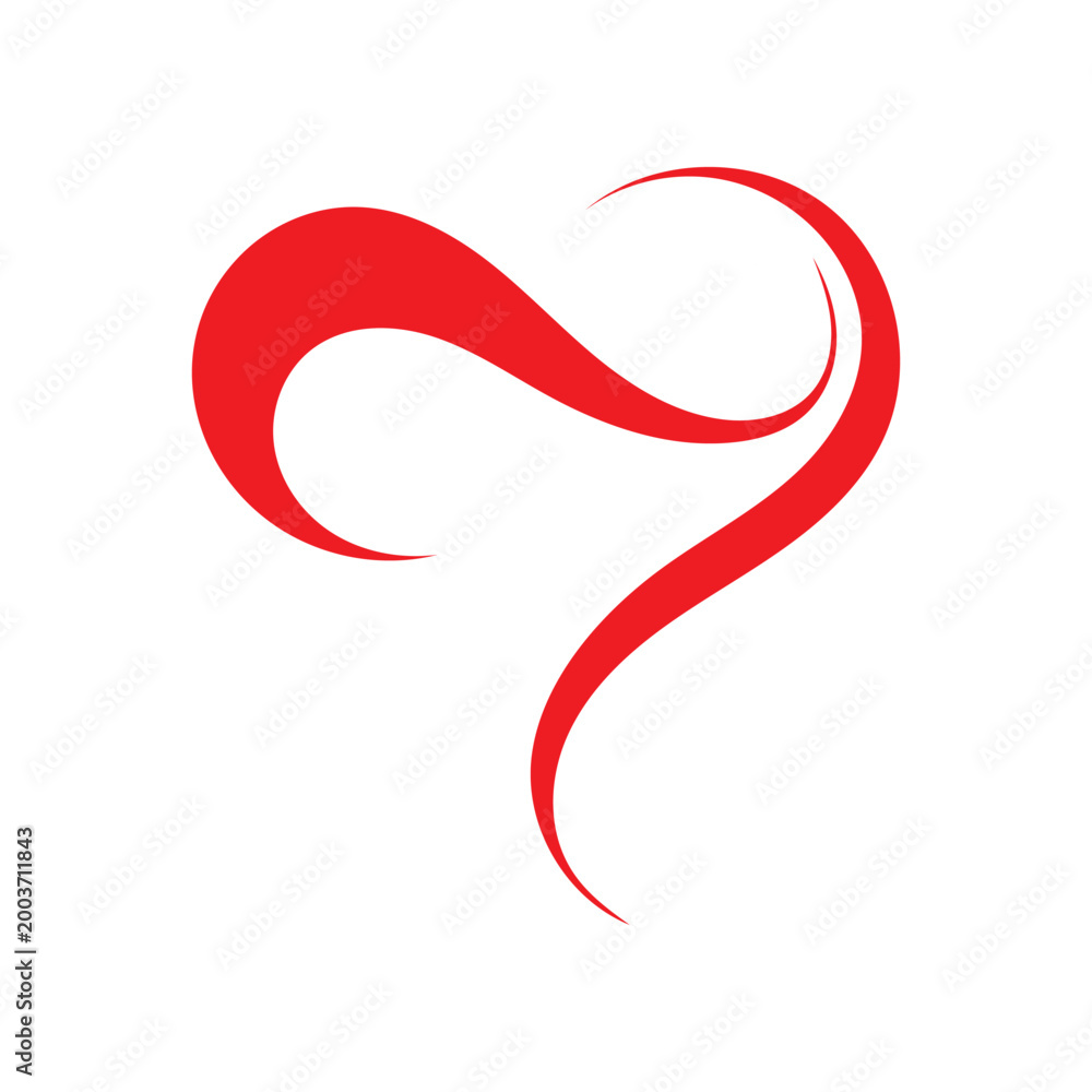 Fototapeta premium Creative Romantic Heart Outline Logo Design