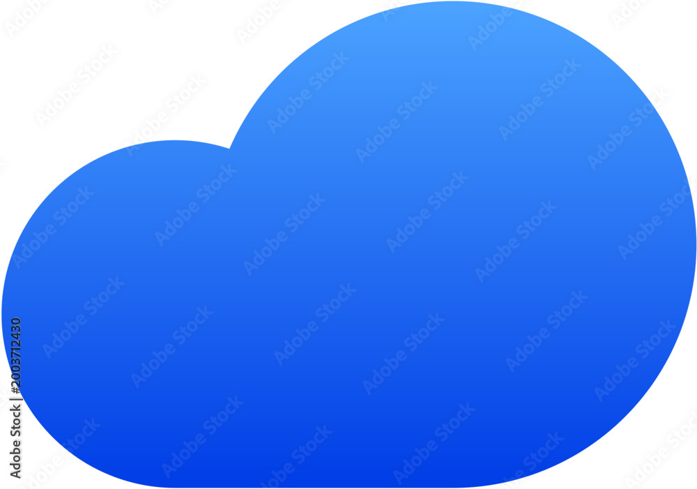 Obraz premium Elegant blue gradient cloud icon with soft depth for weather and sky design