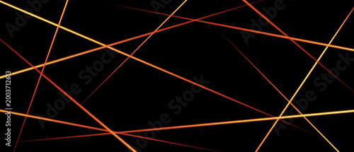 Foto Neon glowing light lines on black background creating geometric cross patterns