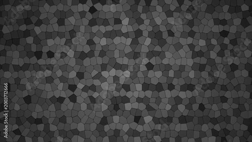 Canvas Print Monochrome mosaic pattern with dark grey crystalline honeycomb cells