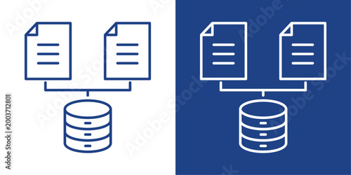 Data Blue And White Icon Style Collection