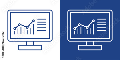 Dashboard Blue And White Icon Style Collection