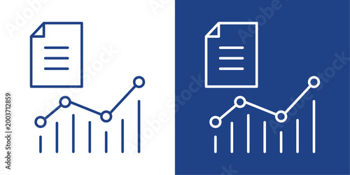 Statistics Blue And White Icon Style Collection