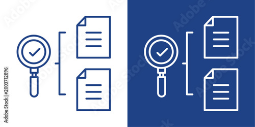 Analysis Blue And White Icon Style Collection