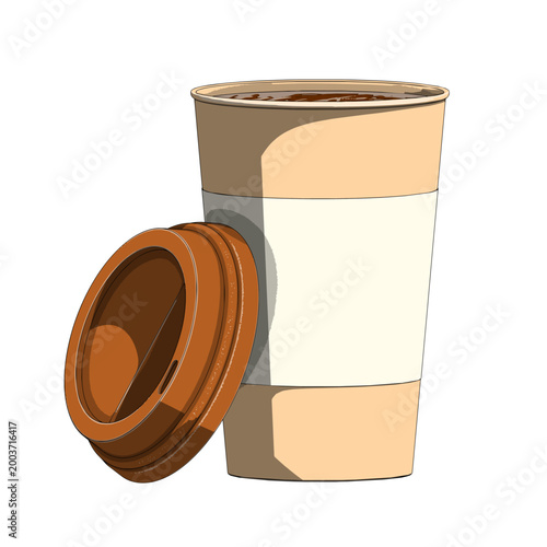 Coffee Cup on White Background. Vector Illustration.