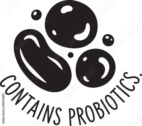 Probiotics label with bacterial cells health