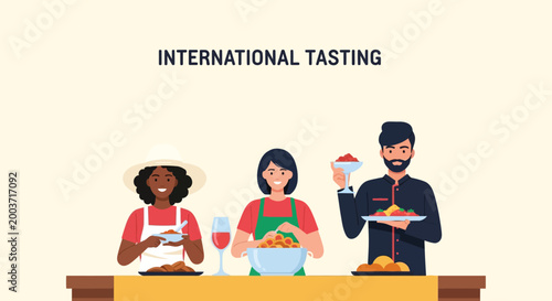 International Food Tasting Event Featuring Diverse Culinary Delights