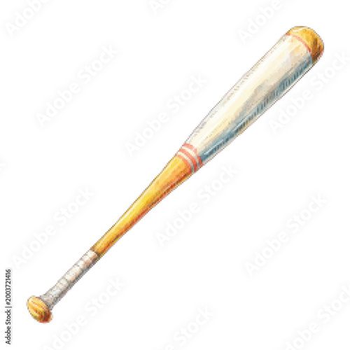 Foto Baseball bat sports equipment closeup.