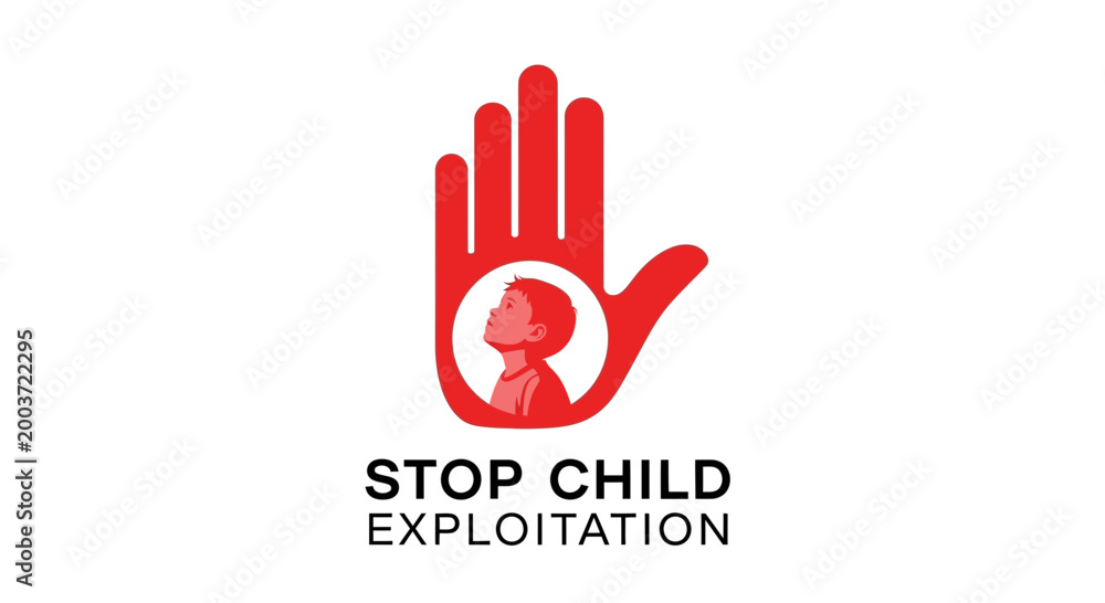 Obraz premium Stop Child Exploitation Symbol